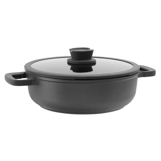 Covered 2 Handle Sauté Pan Stone+ 28cm